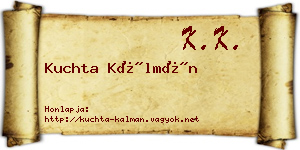 Kuchta Kálmán névjegykártya